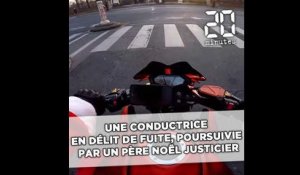 Une conductrice en délit de fuite, poursuivie par un Père Noël justicier