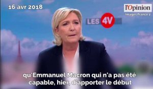 Frappes en Syrie: Emmanuel Macron «a violé le droit international», affirme Marine Le Pen