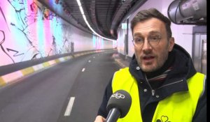 Pascal Smet sur le chantier de rénovation du tunnel de la Porte de Hal 