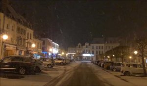 Tempête Gabriel : La neige est tombée dans l'Audomarois laissant au petit matin des paysages blancs à Moulle, Saint-Omer, Saint-Martin-lez-Tatinghem