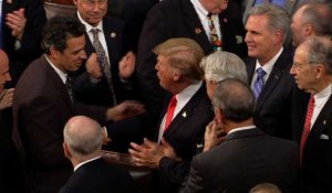 Donald Trump arrive pour son discours au Congrès