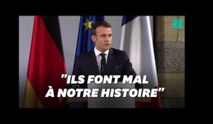 Emmanuel Macron condamne "les mensonges" sur le traité d'Aix-la-Chapelle