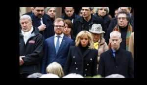 Brigitte Macron et Vladimir Cosma aux obsèques de Michel Legrand