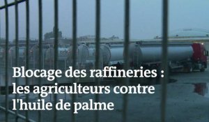 Contre l'importation d'huile de palme, des agriculteurs bloquent des raffineries