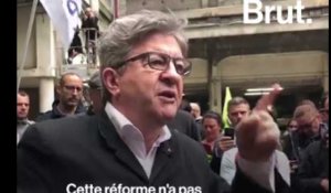 Jean-Luc Mélenchon pousse un gros coup de gueule devant les cheminots (Vidéo)