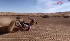 Il perd le contrôle de sa moto et fait une énorme chute ! (Vidéo)