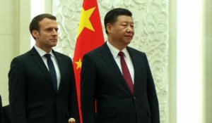 Chine: le président Xi accueille Macron lors d'une cérémonie