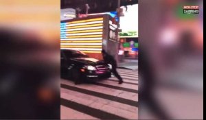 New York : Au volant de sa Mercedes, un homme tente de renverser un policier (vidéo)