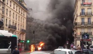 Paris : Un bus prend feu en pleine rue (vidéo)