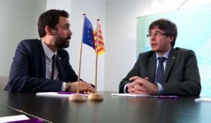 Entretien entre Puigdemont et le président du Parlement catalan