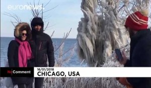Une vague de froid s'abat sur le lac Michigan