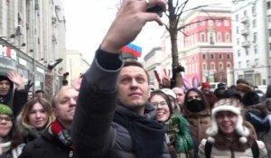 Moscou: images de Navalny juste avant son arrestation