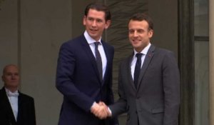 Le chancelier autrichien, Sebastian Kurz reçu à l'Elysée