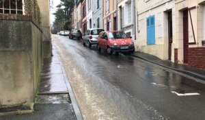 Fortes pluies : la rue du Nouveau-Monde sous l'eau