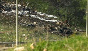 IMAGES des débris de l'avion de combat F16 israélien