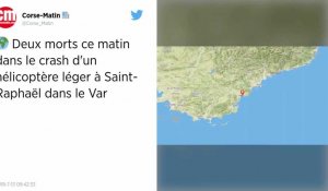 Deux morts dans la chute d'un hélicoptère léger à Saint-Raphaël.