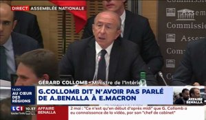 Audition : Gérard Collomb assure ne pas avoir parlé de Benalla avec Macron... et fait rire toute la salle (Vidéo)