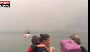 Grèce : Les images chocs de la foule réfugiée dans l'eau pendant les incendies (vidéo) 