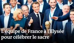 Coupe du monde 2018 : les Bleus accueillis à l'Elysée par Emmanuel Macron