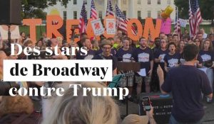 Des stars de Broadway chantent contre Trump devant la Maison-Blanche