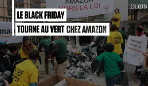 Des déchets électroniques déversés devant Amazon pour le Black Friday