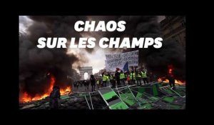 Le chaos sur les Champs-Élysées après le passage des gilets jaunes