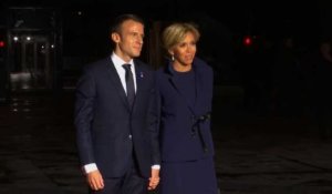 Centenaire : les Macron arrivent au dîner des chefs d'Etats