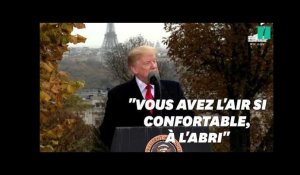 Commémorations du 11 novembre: Trump n'a pas pu s'empêcher de blaguer sur la météo