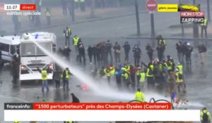 Gilets jaunes : les CRS tirent au canon à eau sur des manifestants, la vidéo choc