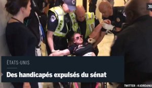 Etats-Unis : la police expulse des manifestants handicapés du sénat 