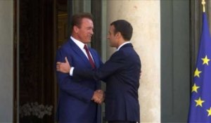 Climat : E. Macron a reçu Arnold Schwarzenegger à l'Elysée