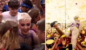 Katy Perry publie une vidéo de son slam dans le public de Glastonbury 2017