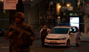 Explosion à Bruxelles: images du cordon de police