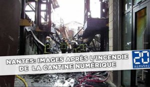 Nantes: Images après l'incendie de  la Cantine numérique