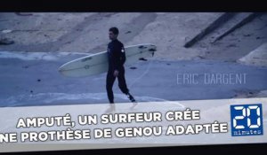 Amputé, un surfeur crée une prothèse de genou adaptée aux sports de glisse