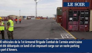 Arrivage de matériel militaire américain au port d'Anvers