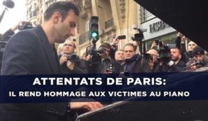 Attentats à Paris: Un anonyme rend hommage aux victimes avec son piano
