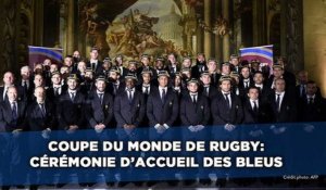 Coupe du monde de rugby: L'arrivée des Bleus à leur cérémonie de bienvenue