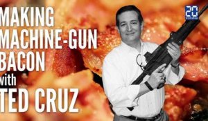 Un candidat républicain grille son bacon sur un fusil d'assaut