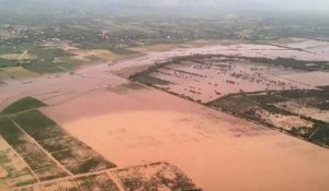Ouragan Maria : Un drone survole les terrains inondés en République Dominicaine