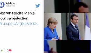 Macron félicite Merkel, avec laquelle il poursuivra "avec détermination" leur "coopération essentielle"