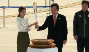 JO d'hiver: arrivée de la flamme olympique en Corée du Sud