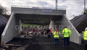 Marche-en-Famenne: installation d'un pont cadre rue du Vivier à Aye