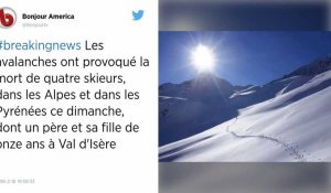 Avalanche et accidents. Quatre personnes tuées dans les Alpes et les Pyrénées dimanche.