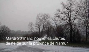 20 mars 2018: nouvelles chutes de neige sur la province de Namur