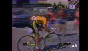 Laurent Fignon s'empare du maillot jaune à l'Alpe d'Huez