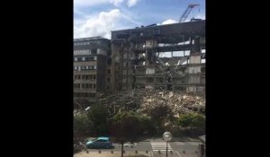 Démolition d'une aile de l'Hôpital civil à Charleroi
