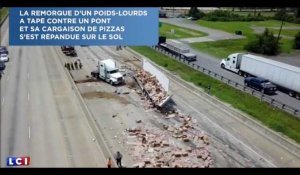 Etats-Unis : Des pizzas bloquent une autoroute, les images étonnantes (Vidéo)