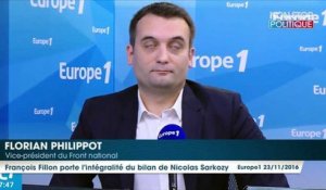 Primaire à droite: pour Florian Philippot, "François Fillon porte l'intégralité du bilan de Nicolas Sarkozy"