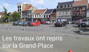 Les travaux de la Grand-Place de Mouscron ont repris ce lundi 7 août 2017